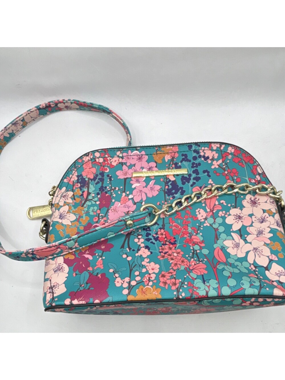Steve Madden Women's Floral Shoulder Bag Teal Pink Multicolr